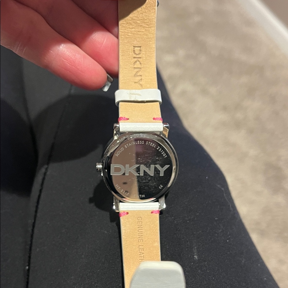 DKNY White Strap with Vibrant Pink Dial Watch - Picture 2 of 2